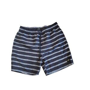 Jack Spade New York Black Striped 6" Inseam Swim Trunks, L